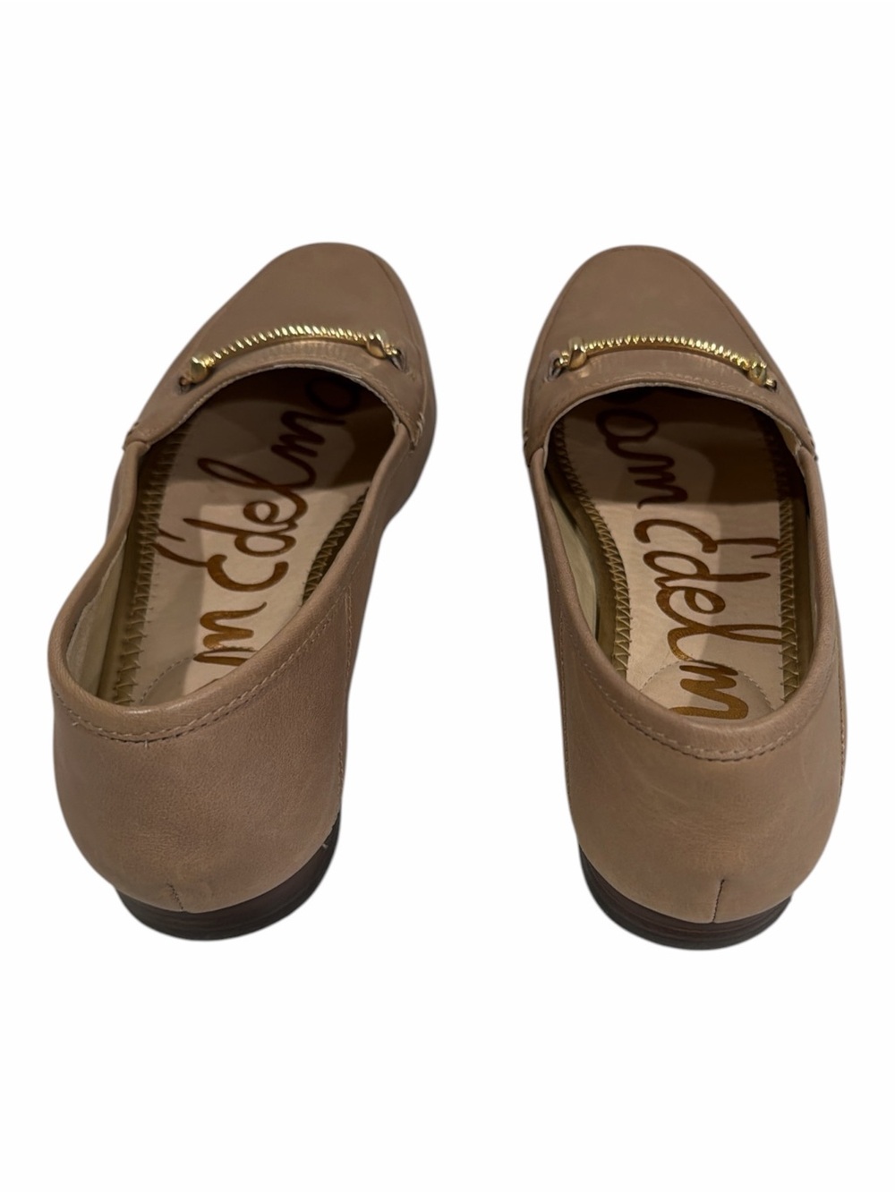 Sam Edelman Loraine Bit Loafers Size 9 Leather Taupe Gold Hardware - Picture 5 of 9